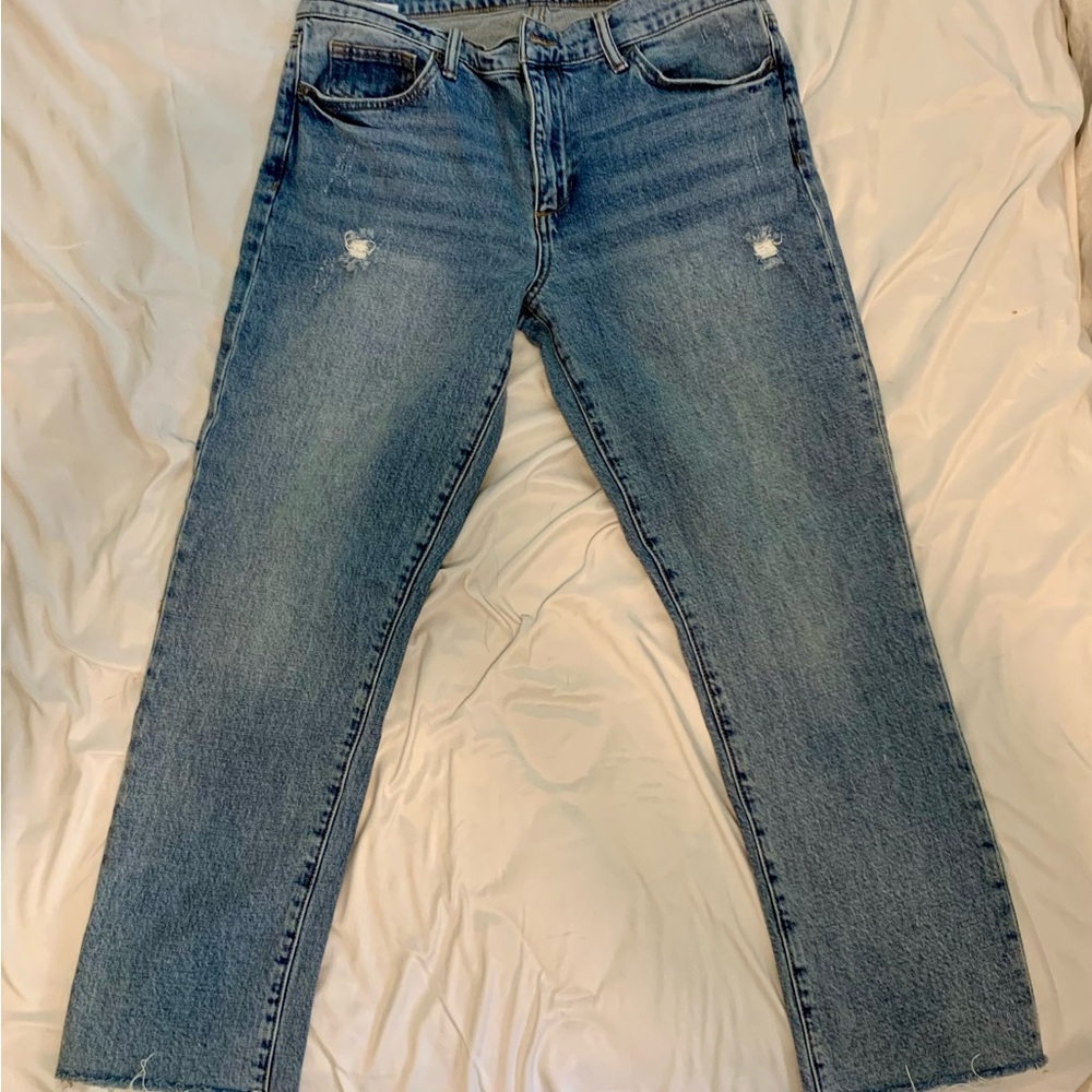 Joe's Jeans Blue Straight Denim with Distressed Details